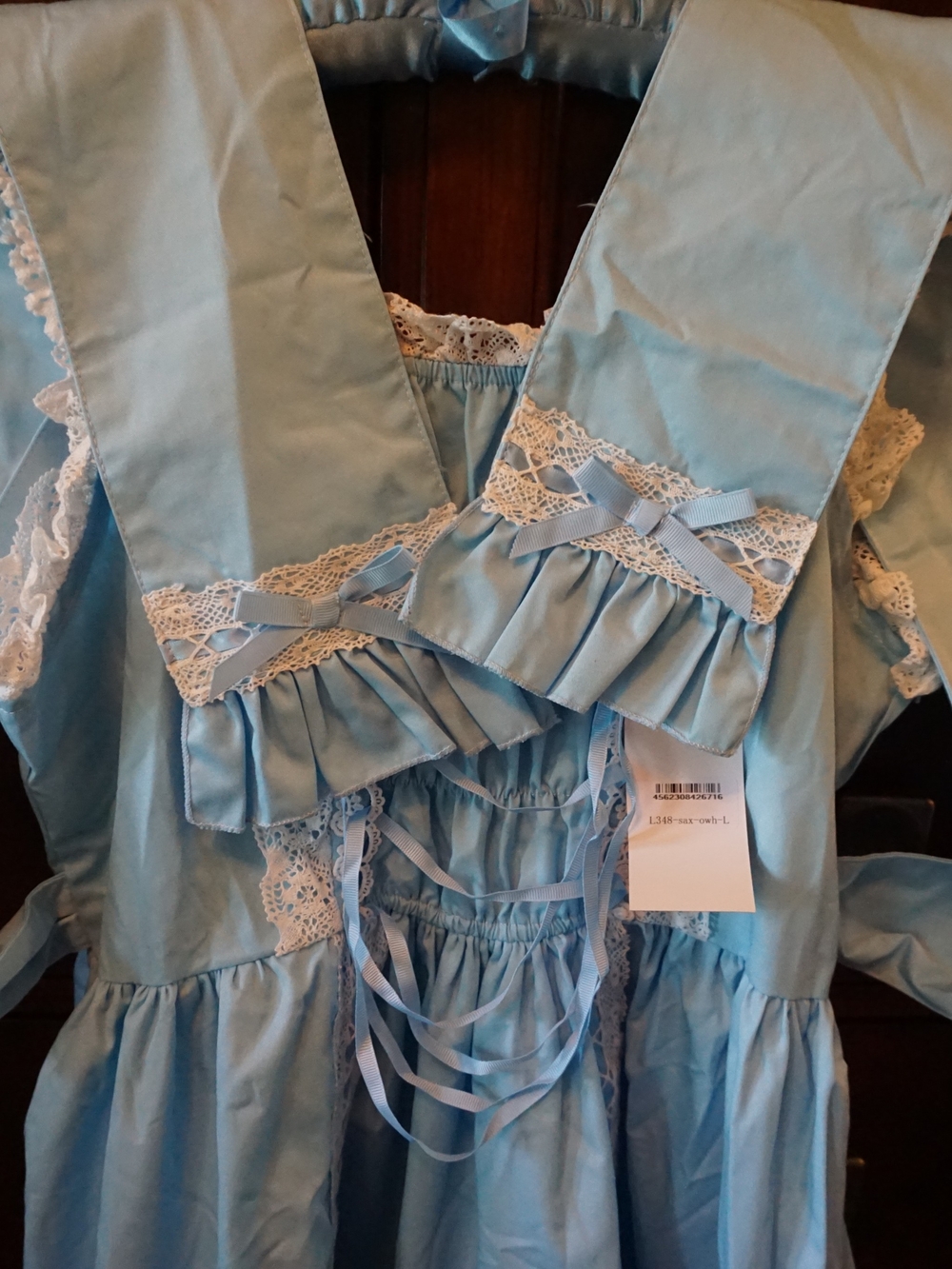 Charlotta Light Blue Sweet Lolita Lace-Trim Dress Bow - Women Dresses Accessory - Picture 10 of 11